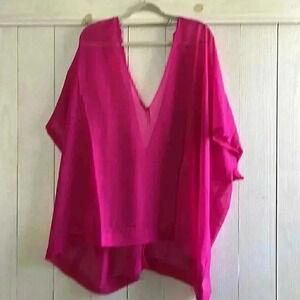 L'Agent by Agent Provocateur Rosana Swim Coverup Pink One Size Women's NEW Sheer